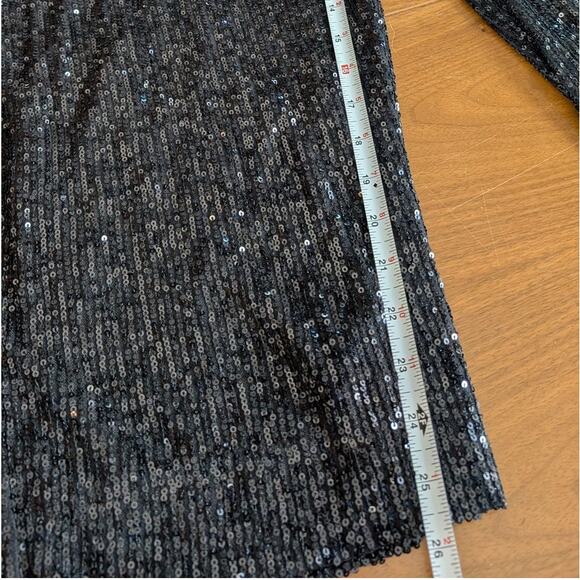 Z Supply Skylar Black Sequin High-rise Wide Leg Cropped Pants, size XL - Picture 4 of 8